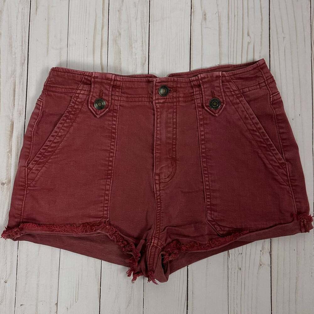 SO High Rise Utility Shortie Shorts in red - size 7/28W